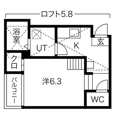 太閤通駅 徒歩5分 2階の物件間取画像